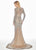 Ashley Lauren - 1445 Sequin Embellished Illusion Jewel Dress In Silver and Gray
