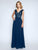 Nina Canacci - 1449 Embellished Lace Bodice A Line Gown In Blue