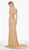 Ashley Lauren - 1451 Beaded Fringe V-Neck Dress In Gold