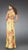 La Femme - Long Printed Dress with Cut Outs 14529 in Yellow