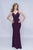 Nina Canacci - 1452 Beaded V-neck Shimmer Fabric Trumpet Dress