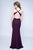 Nina Canacci - 1452 Beaded V-neck Shimmer Fabric  Trumpet Dress In Purple