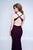 Nina Canacci - 1452 Beaded V-neck Shimmer Fabric Trumpet Dress