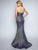 Nina Canacci - 1453 Strapless Corset Metallic Mermaid Gown In Silver and Blue