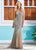 Ashley Lauren - 1455 Embellished Scoop Trumpet Dress With Train In Silver and Gold