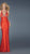 La Femme - Ravishingly Ornate Notched V-Neck Sheath Gown 14568 In Red