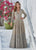 Ashley Lauren - 1456 Ombre Sequined V-neck A-line Dress In Gold