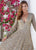 Ashley Lauren - Ombre Sequined V-neck A-line Dress 1456 In Silver and Gold