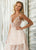 Ashley Lauren - 1457 Sequined Plunging V-Neck Dress In White and Pink