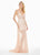 Ashley Lauren - 1459 Sparkly Beads and Sequins Sheer Evening Dress In Pink and Neutral