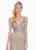 Ashley Lauren - 1459 Sparkly Beads and Sequins Sheer Evening Dress In Silver and Neutral