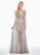 Ashley Lauren - 1459 Sparkly Beads and Sequins Sheer Evening Dress In Silver and Neutral