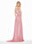 Ashley Lauren - 1459 Sparkly Beads and Sequins Sheer Evening Dress In Pink