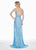 Ashley Lauren - 1459 Sparkly Beads and Sequins Sheer Evening Dress In Blue