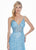 Ashley Lauren - 1459 Sparkly Beads and Sequins Sheer Evening Dress In Blue