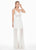 Ashley Lauren - 1459 Sparkly Beads and Sequins Sheer Evening Dress In White