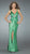 La Femme - Resplendent Halter-Style Sheath Gown with Center Slit 14600 In Green