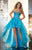 Panoply - 14618 Sequined Sweetheart High Low Dress In Blue