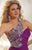 Panoply - Glittering Rhinestones and Beads Embellished One Shoulder Silky Chiffon Long Gown 14622 In Purple and Multi-Color