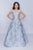 Nina Canacci - 1462 Strapless Sweetheart Metallic Floral Gown In Blue