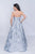 Nina Canacci - 1462 Strapless Sweetheart Metallic Floral Gown In Blue