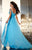 Panoply - 14636 Bedazzled Off Shoulder A-line Dress In Blue