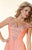Panoply - 14636 Bedazzled Off Shoulder A-line Dress In Orange