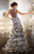 Panoply - 14639 Cap Sleeve Beaded Gown with Ruffled Hi-Low Skirt In Gray