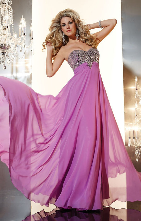 Panoply - 14643 Strapless Sweetheart A-line Dress In Purple