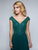 Nina Canacci - 1465 V Neckline Beaded Embellished Evening Gown In Green