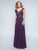 Nina Canacci - 1465 V Neckline Beaded Embellished Evening Gown In Purple