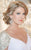 Panoply - 14660S Crystal Cap Sleeve Twisted Bodice Gown In White