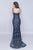 Nina Canacci - 1466 Embellished V-neck Trumpet Dress