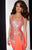 Panoply - 14685 Embellished V-neck Mermaid Dress In Orange