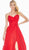 Ashley Lauren - 1470 Pleated Sweetheart A-line Dress With Slit In Red