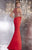 Panoply - Exquisite Beaded Choker Neck Two-piece Jersey Dress 14737 In Red and Multi-Color