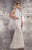 Panoply - Beautiful Choker Neck Laced Trumpet Gown 14739 In White, Green and Neutral