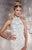 Panoply - Beautiful Choker Neck Laced Trumpet Gown 14739 In White, Green and Neutral