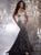 Panoply - Precious Jeweled Sweetheart Trumpet Evening Gown 14740 in Black and Gold