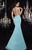 Panoply - Captivating V-Neck Glitter Jersey Gown 14741 In Green