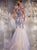 Panoply - Extravagant Choker Neck Tulle and Laced Dress 14745 In Blue and Neutral