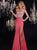 Panoply - Striking Beaded Choker Neck Two-Piece Matte Jersey Gown 14747 In Pink