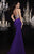Panoply - Sensational Crew Neck Matter Jersey Gown 14762 in Purple