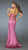 La Femme  - Sultry Plunging V-Neck Polka Dot Sheath Gown 14763 In Pink