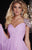 Panoply - Sparkling Beaded Capped Sleeves Gathered Bodice Evening Gown 14763 In Purple