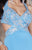Panoply - 14765 Crisscrossed Ornate Halter Gown in Blue
