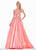 Ashley Lauren - 1476 Beaded Plunging Off-Shoulder Ballgown With Train In Orange