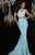 Panoply - Two-Piece Bead and Lace Embellished Crew Neck Trumpet Dress 14770 in Blue and Silver