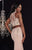 Panoply - Two-Piece Bead and Lace Embellished Crew Neck Trumpet Dress 14770 in Pink and Gold