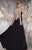 Panoply - Embellished Bateau Neck Matte Jersey Trumpet Dress 14780 in Black